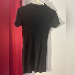 Brandy Melville black mock neck mini dress. One size fits all. Ribbed.